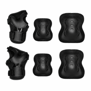 Set de Protecciones Adulto Negro – Rodilleras, Coderas y Muñequeras